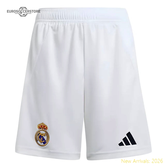 2024-2025 Real Madrid Home Shorts (White) - Kids-Football Jersey Hub
