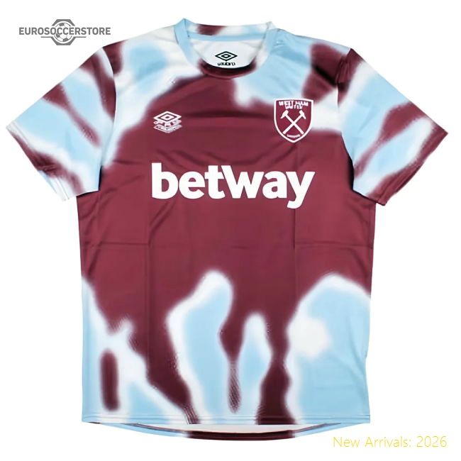 2024-2025 West Ham Warm Up Jersey (New Claret)-Football Jersey Hub
