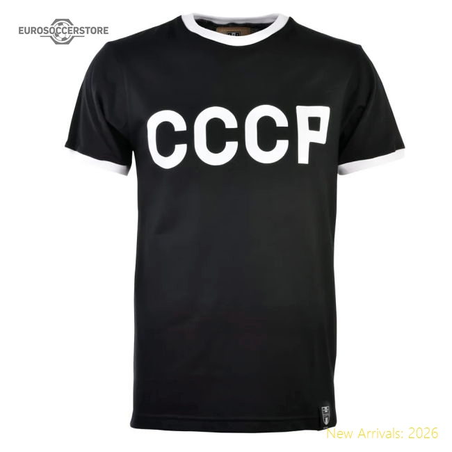 Soviet Union (CCCP) 12th Man T-Shirt - Black/White Ringer-Football Jersey Hub