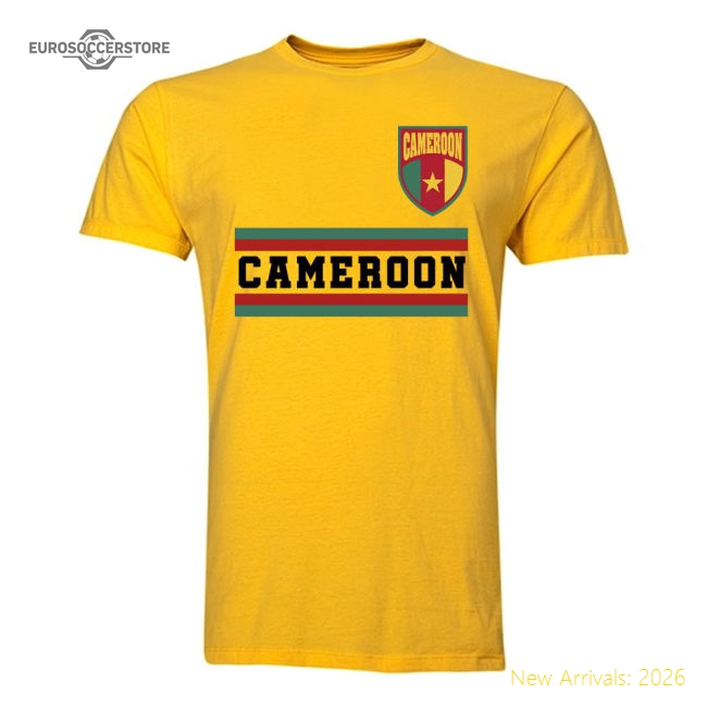 Cameroon Core Football Country T-Shirt (Yellow)-Football Jersey Hub
