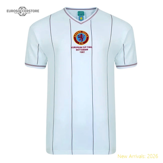 Score Draw Aston Villa 1982 Euro Final Retro Football Shirt-Football Jersey Hub