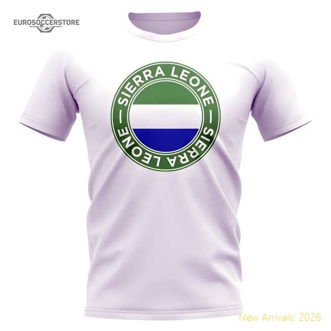 Sierra Leone Football Badge T-Shirt (White)-Football Jersey Hub