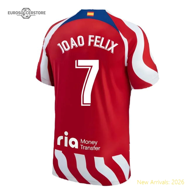 2022-2023 Atletico Madrid Home Shirt (JOAO FELIX 7)-Football Jersey Hub