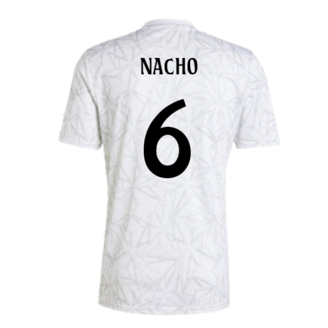 2024-2025 Real Madrid Pre-Match Shirt (White) (Nacho 6)-Football Jersey Hub