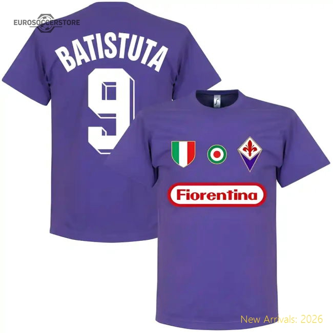Fiorentina Batistuta 9 Team T-Shirt - Purple-Football Jersey Hub