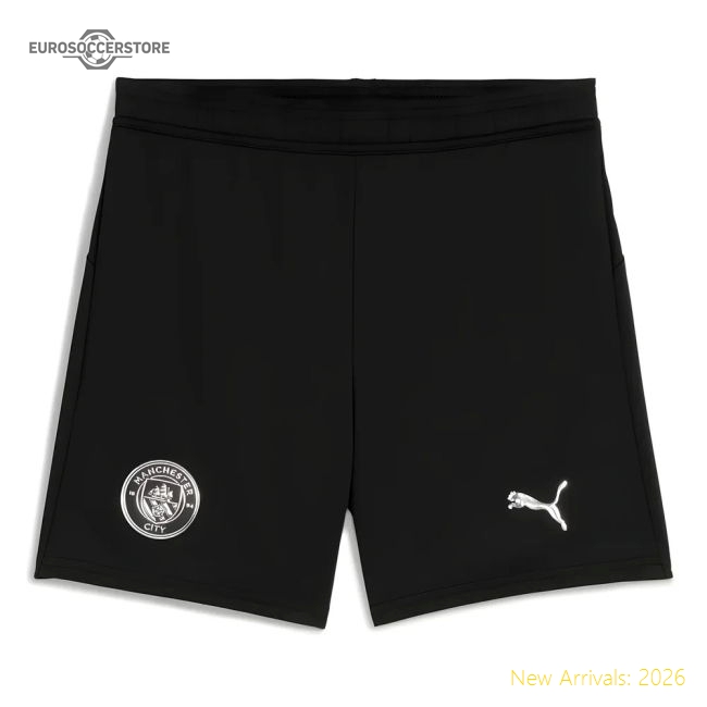 2025-2026 Man City Away Shorts (Black) - Kids-Football Jersey Hub