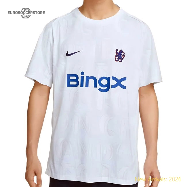 2025-2026 Chelsea Academy Pro Pre-Match Football Top (White) (Hato 21)-Football Jersey Hub
