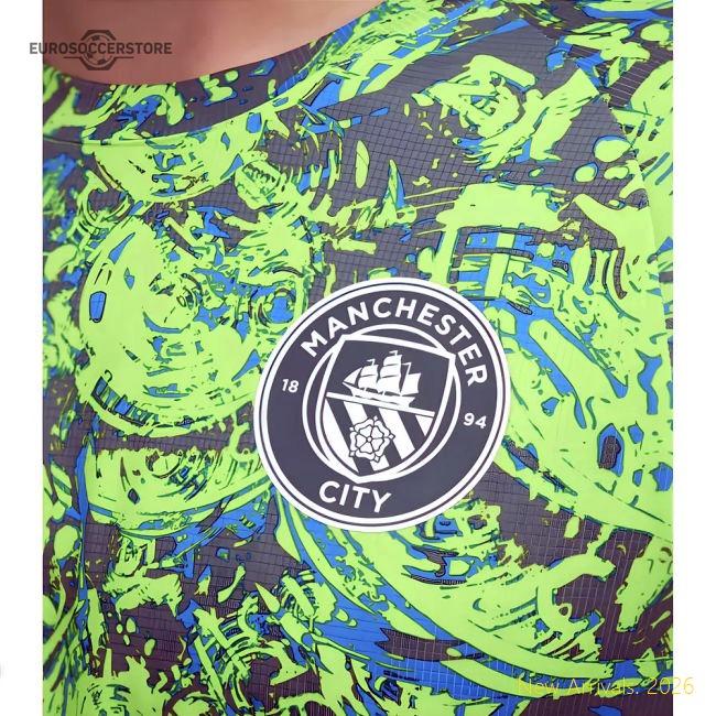 2025-2026 Man City Warm Up Jersey (Pro Green)-Football Jersey Hub