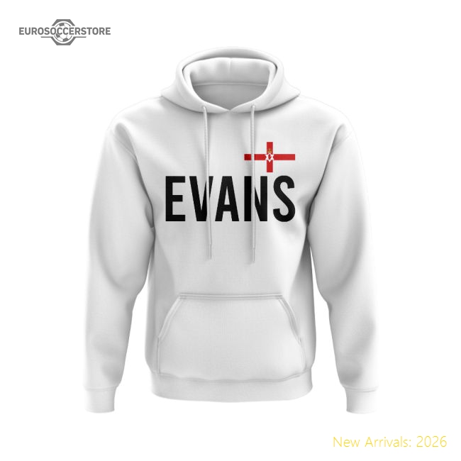 Jonny Evans Northern Ireland Name Hoody (White)-Football Jersey Hub