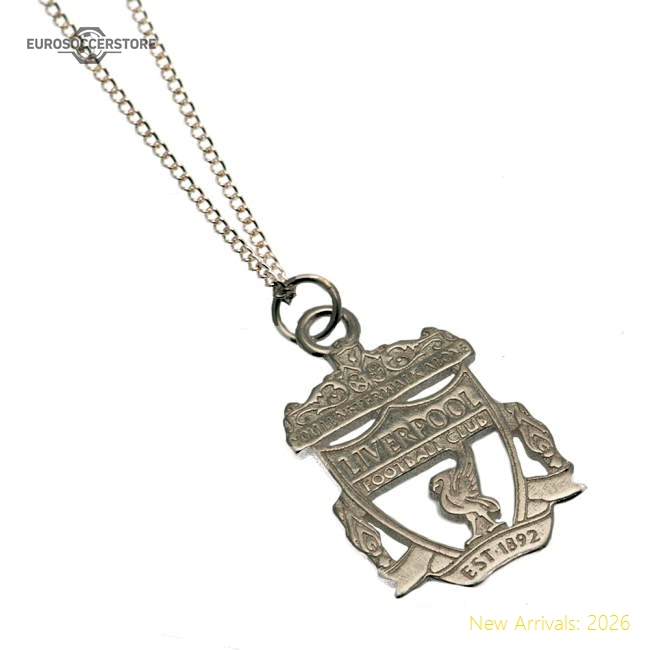 Liverpool FC Sterling Silver Pendant & Chain CR Large-Football Jersey Hub