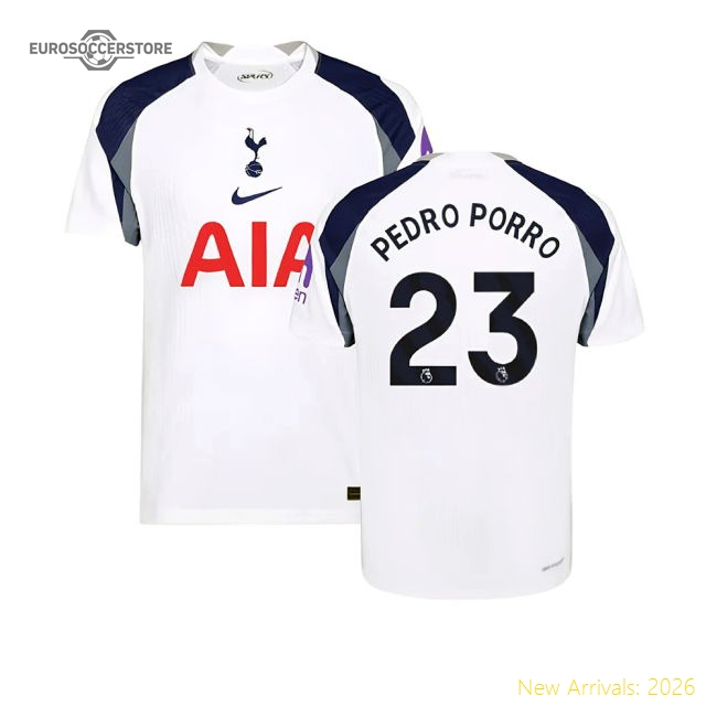 2025-2026 Tottenham Hotspur Authentic Home Shirt (Pedro Porro 23)-Football Jersey Hub