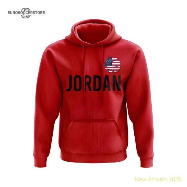 Michael Jordan USA Name Hoody (Red)-Football Jersey Hub