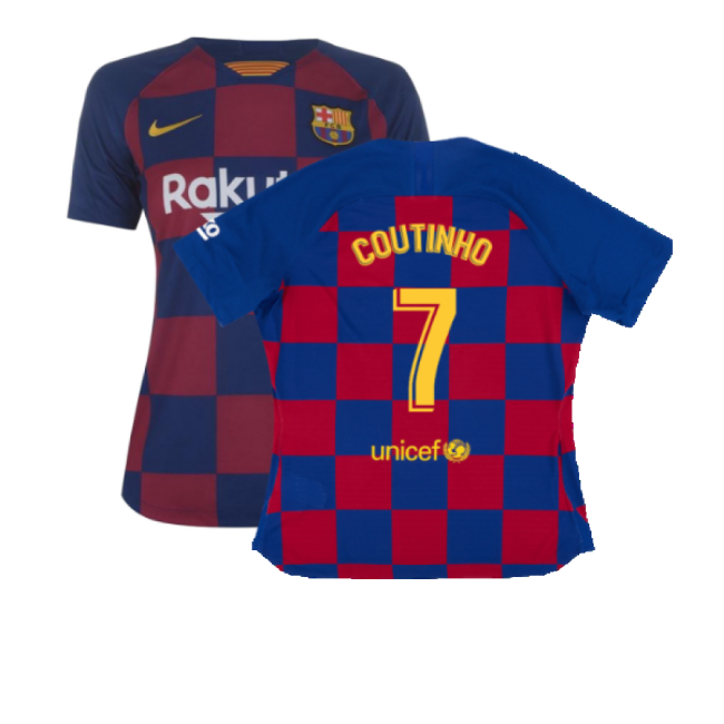 Barcelona 2019-20 Womens Home Shirt (Vaporkit) ((Excellent) S) (COUTINHO 7)-Football Jersey Hub