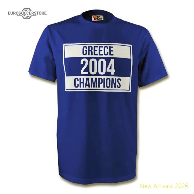 Greece 2004 Champions Tee (blue)-Football Jersey Hub