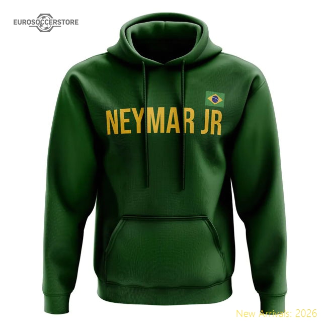 Neymar Jr Brazil Name Hoody (Green)-Football Jersey Hub