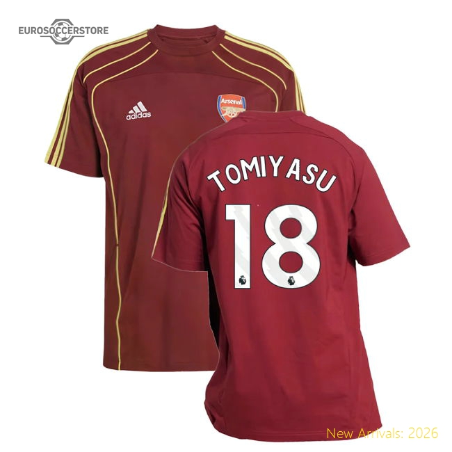 2025-2026 Arsenal UBP Tee (Noble Maroon) (Tomiyasu 18)-Football Jersey Hub