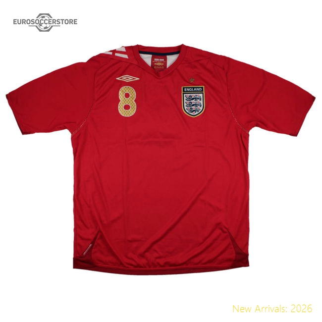 England 2006-08 Away Shirt (XL) Lampard #8 (Very Good)-Football Jersey Hub