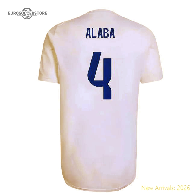 2025-2026 Real Madrid EU Training Jersey (White) (Alaba 4)-Football Jersey Hub