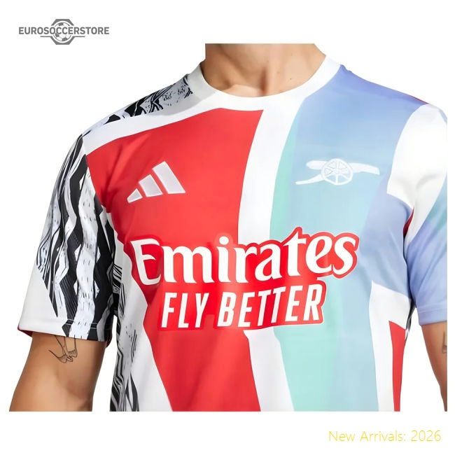 2024-2025 Arsenal Pre-Match Shirt (Scarlet)-Football Jersey Hub