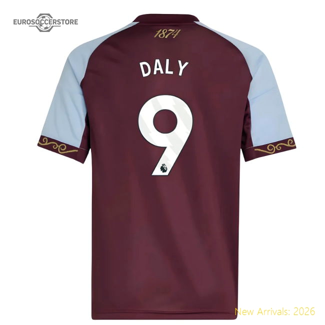 2025-2026 Aston Villa Home Shirt (Kids) (Daly 9)-Football Jersey Hub