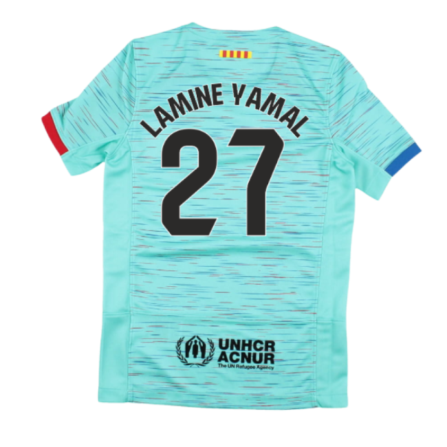 2023-2024 Barcelona Third Shirt (Kids) (Lamine Yamal 27)-Football Jersey Hub