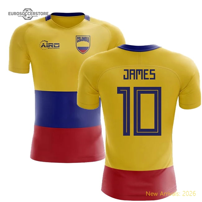 2025-2026 Colombia Flag Concept Football Shirt (James 10)-Football Jersey Hub
