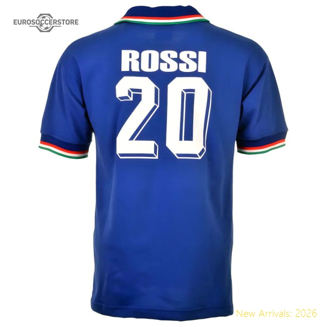 Italy 1982 World Cup Winners Rossi 20 Retro Football Shirt-Football Jersey Hub