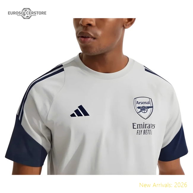 2025-2026 Arsenal Training Tee (Grey)-Football Jersey Hub