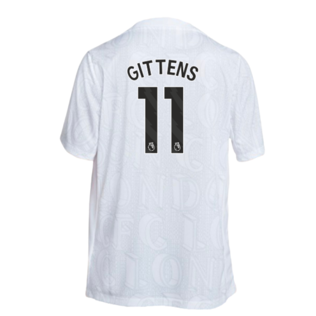 2025-2026 Chelsea Academy Pro Pre-Match Football Top (White) (Gittens 11)-Football Jersey Hub