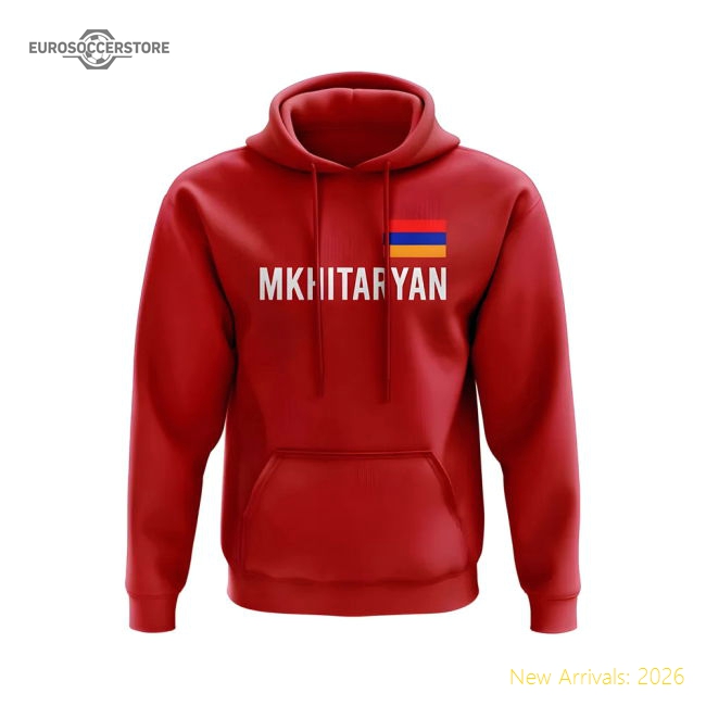 Henrich Mkhitaryan Armenia Name Hoody (Red)-Football Jersey Hub