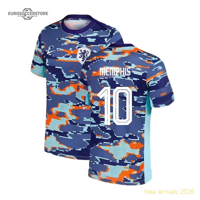 2024-2025 Netherlands Academy Pro Pre-Match Shirt (Blue) (Memphis 10)-Football Jersey Hub
