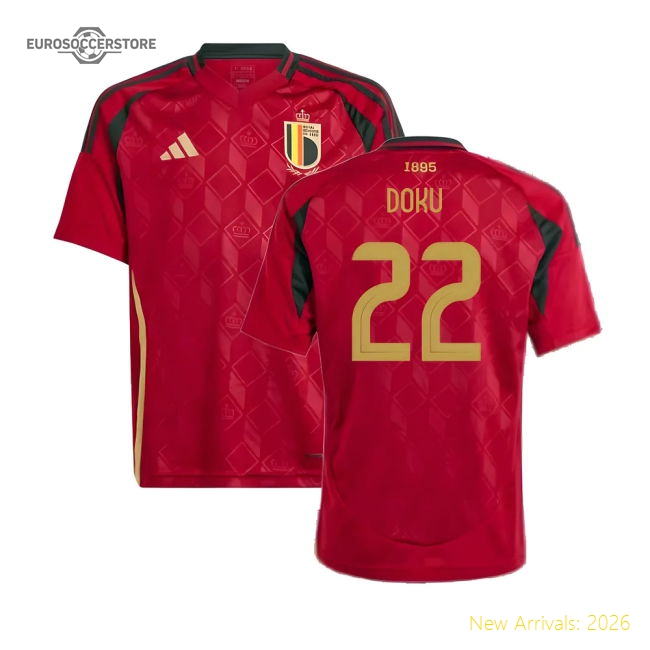 2024-2025 Belgium Home Shirt (Kids) (Doku 22)-Football Jersey Hub