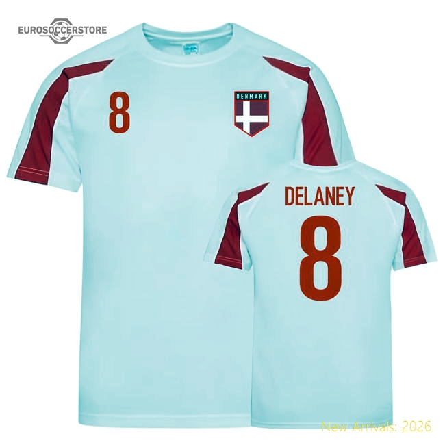 Denmark Sports Training Jersey (Delaney 8)-Football Jersey Hub