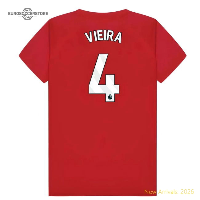 Arsenal Poly T-Shirt (Red) - Kids (Vieira 4)-Football Jersey Hub