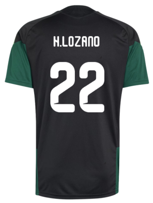2026-2027 Mexico Training Jersey (Black) (H.Lozano 22)-Football Jersey Hub