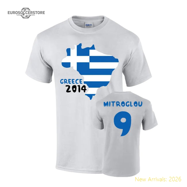Greece 2014 Country Flag T-shirt (mitroglou 9)-Football Jersey Hub