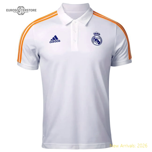 Real Madrid 2021-2022 3S Polo Shirt (White)-Football Jersey Hub