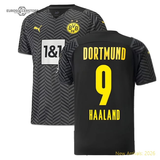 2021-2022 Borussia Dortmund Away Shirt (HAALAND 9)-Football Jersey Hub