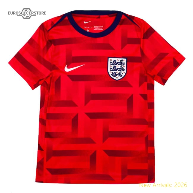 2024-2025 England Academy Pro Pre-Match Top (Siren Red) - Kids-Football Jersey Hub