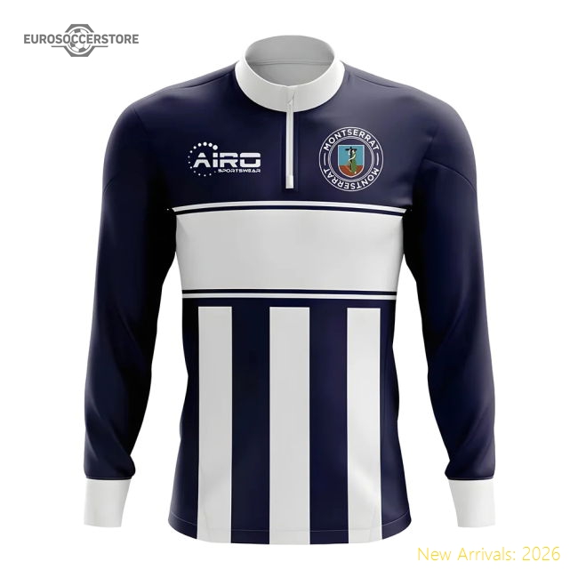 Montserrat Concept Football Half Zip Midlayer Top (Navy-White)-Football Jersey Hub