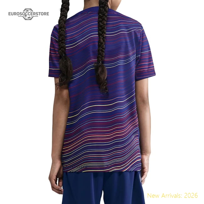 2025-2026 Barcelona Academy Pro Pre Match Shirt (Blue) - Kids (A.Iniesta 8)-Football Jersey Hub