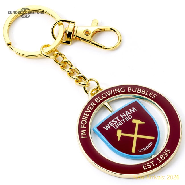 West Ham United FC Spinner Keyring-Football Jersey Hub