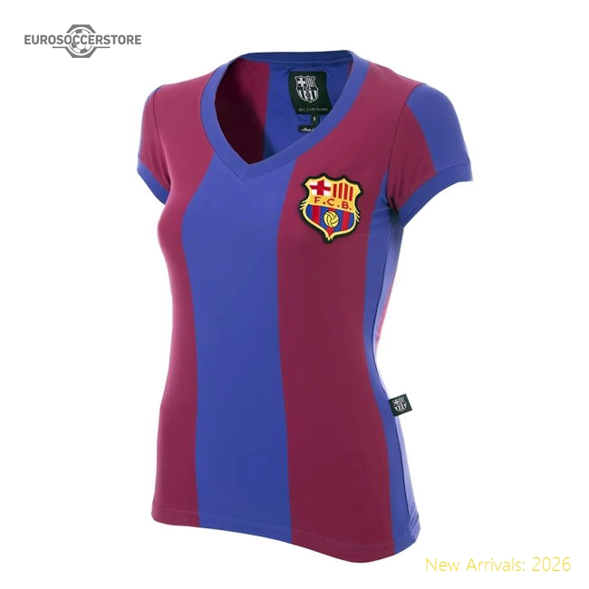 FC Barcelona 1976 - 77 Womens Retro Football Shirt-Football Jersey Hub