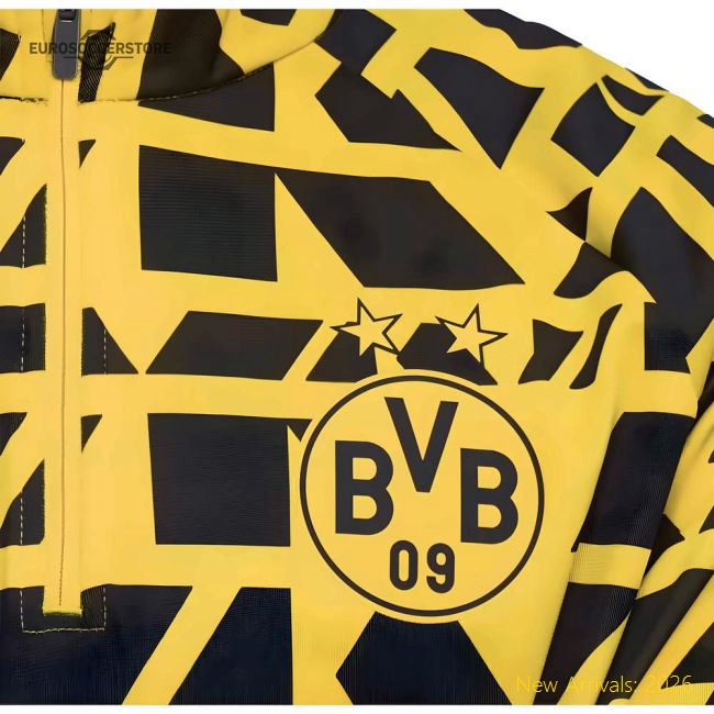 2025-2026 Borussia Dortmund Warm Up 1/4 Zip Top (Yellow)-Football Jersey Hub