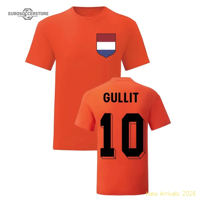Ruud Gullit Holland National Hero Tee\'s (Orange)-Football Jersey Hub