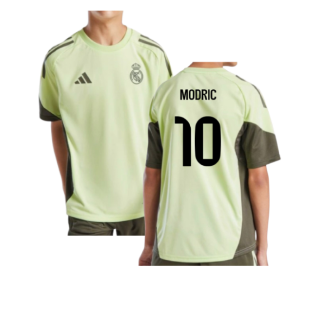 2025-2026 Real Madrid Training Jersey (Almost Lime) - Kids (Modric 10)-Football Jersey Hub