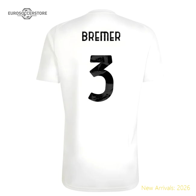 2025-2026 Juventus Training Tee (White) (Bremer 3)-Football Jersey Hub