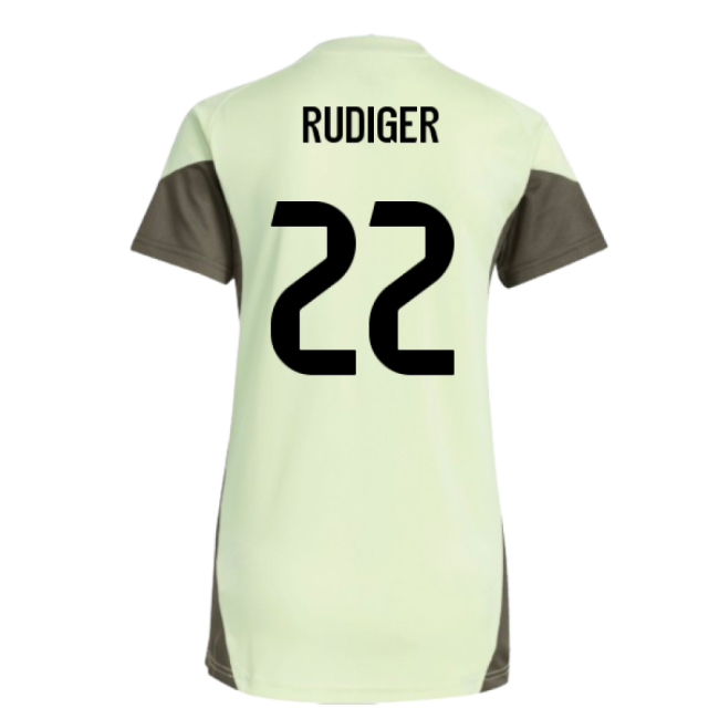 2025-2026 Real Madrid Training Jersey (Almost Lime) - Womens (Rudiger 22)-Football Jersey Hub