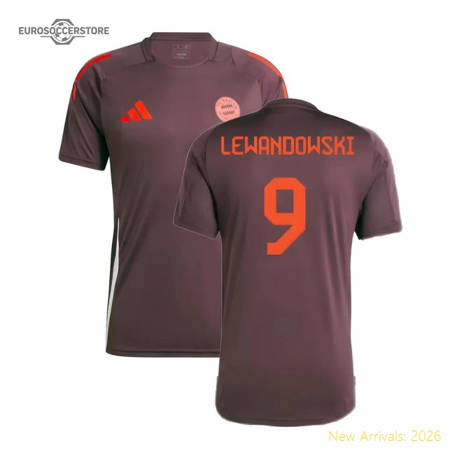 2024-2025 Bayern Munich Training Shirt (Shadow Maroon) (Lewandowski 9)-Football Jersey Hub