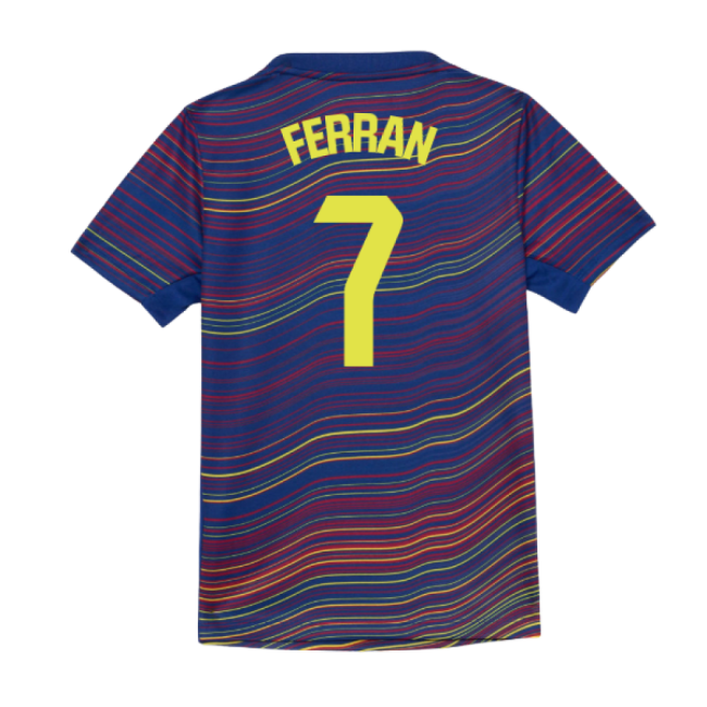 2025-2026 Barcelona Academy Pro Pre Match Shirt (Blue) - Kids (Ferran 7)-Football Jersey Hub